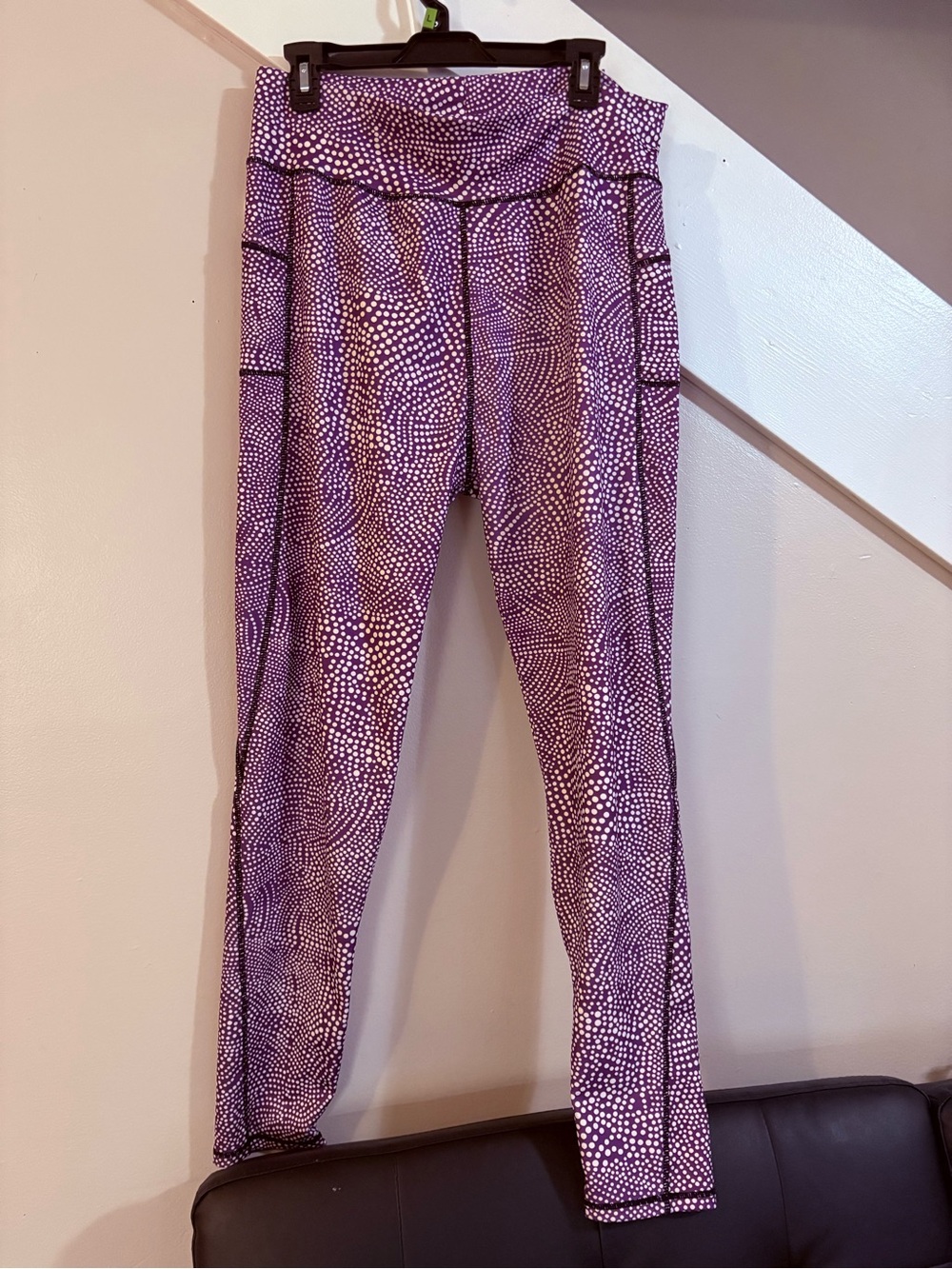 AQ Sport Purple Printed High-Waist Active Leggings XL